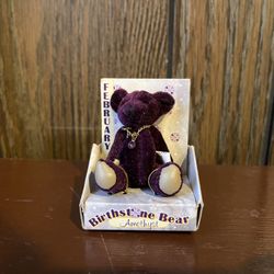 NIB Y2K February Amethyst Birthstone Bear