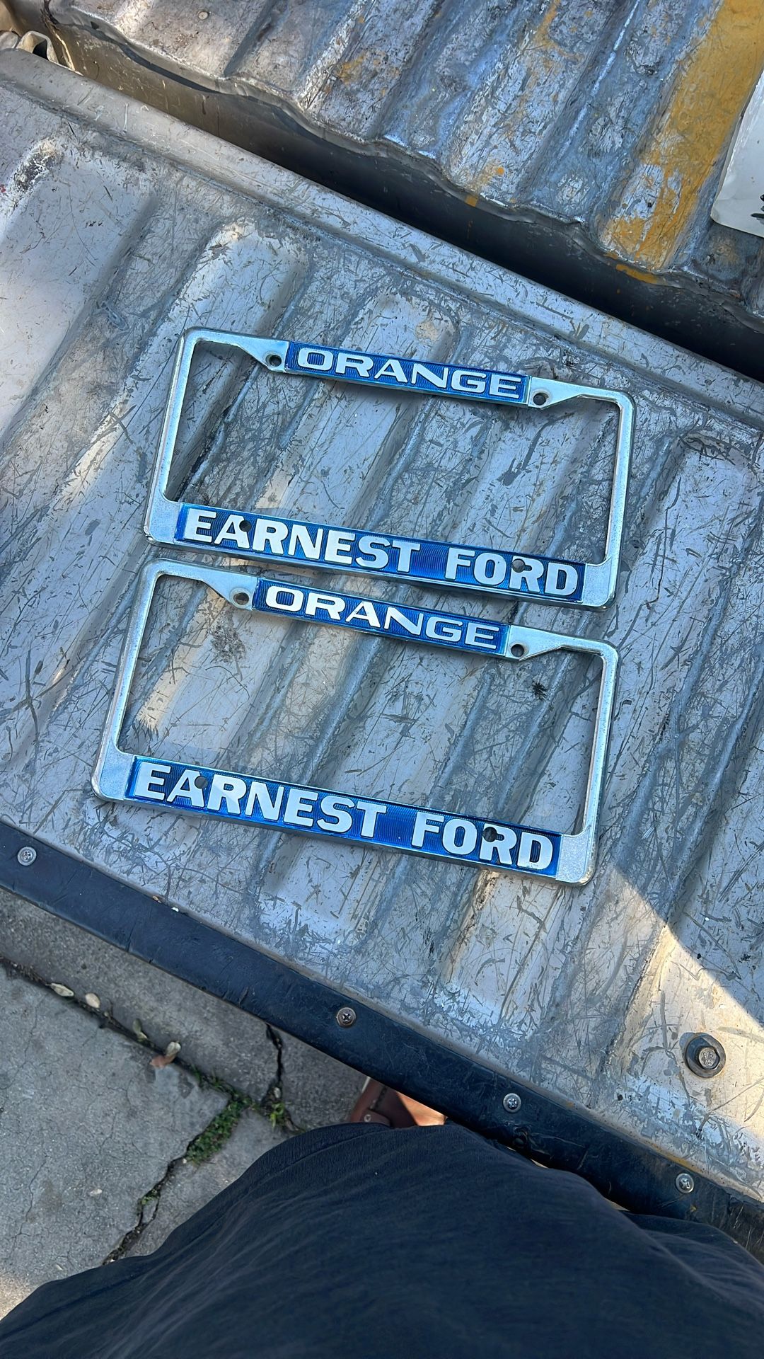 Vintage Orange License Plate Frames