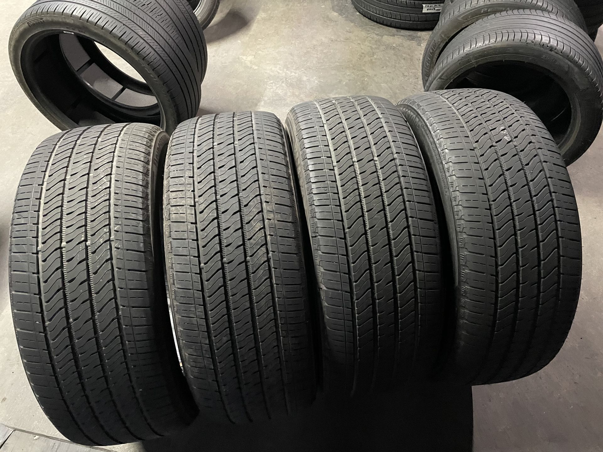 4 USED 27550R22 Bridgestone All season tires for $250 installed and balance. 275 50 22 275 50 R 22 27550R22 275/50/22 275/50/22 All USED tires come