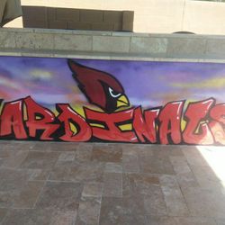 Custom painted. Paintings, murals, canvases, DENIM