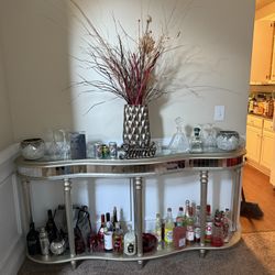 Wood And Mirror Buffet/Wine Bar
