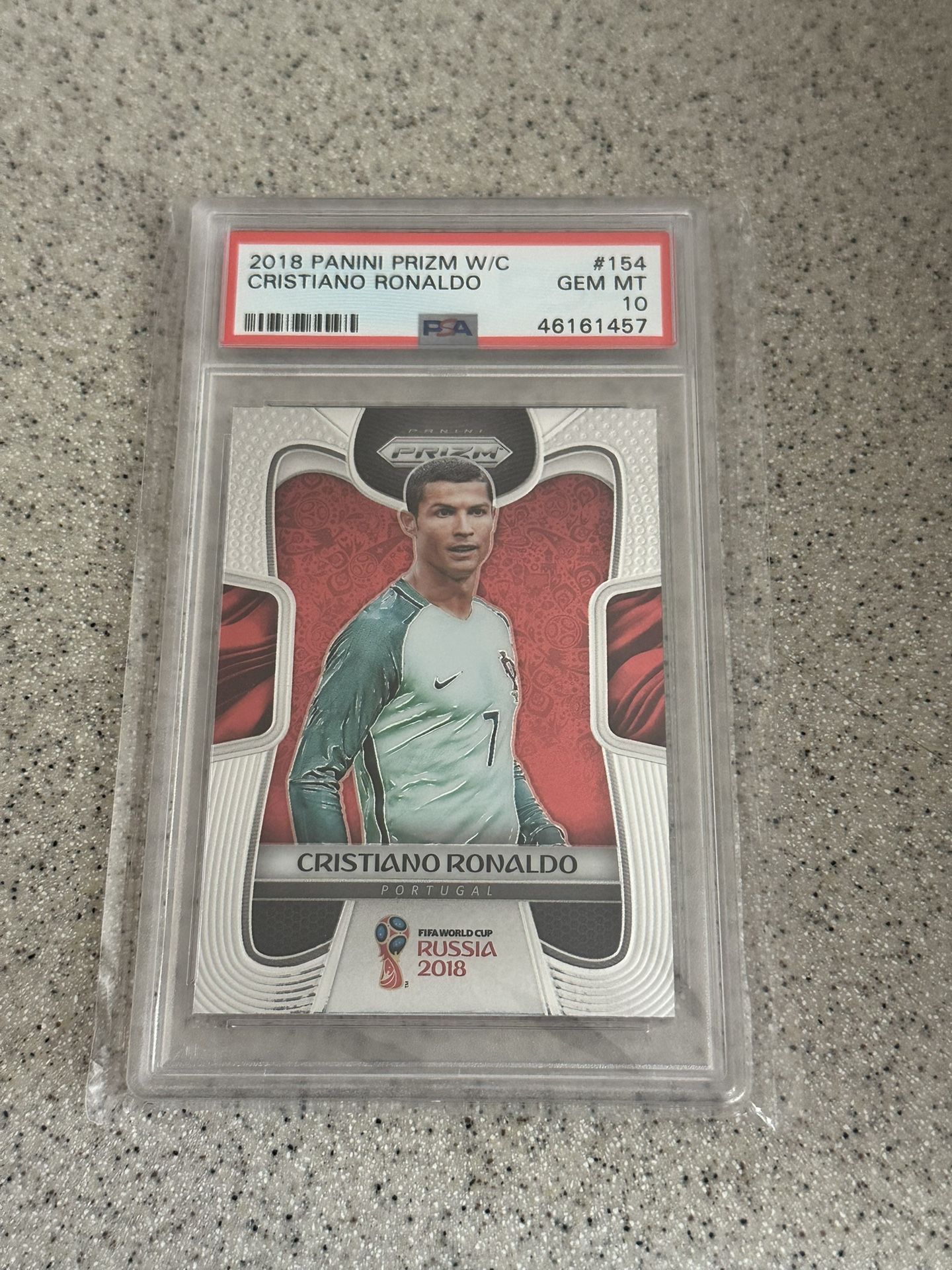 Panini Prizm 2018 World Cup Cristiano Ronaldo Card PSA 10