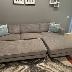 Sectional Couch and Ottoman. 