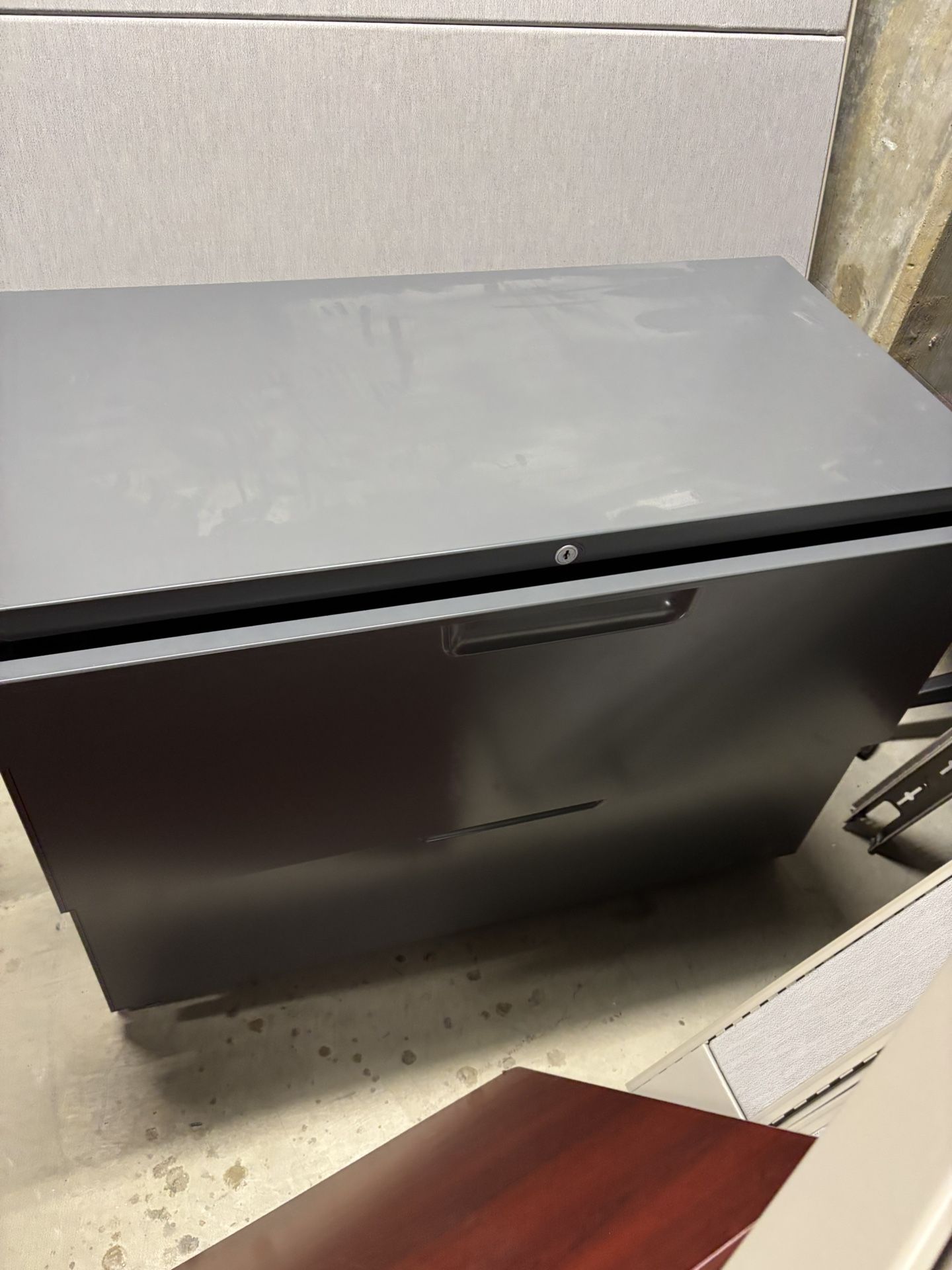 Gray Metal 2 Drawer Filing Cabinet Like New