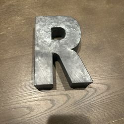 Industrial Galvanized Metal “R” Wall Decor – Farmhouse Style