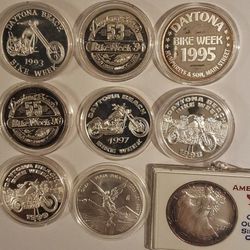 1oz .999 Silver Round LOT Of  (9) 