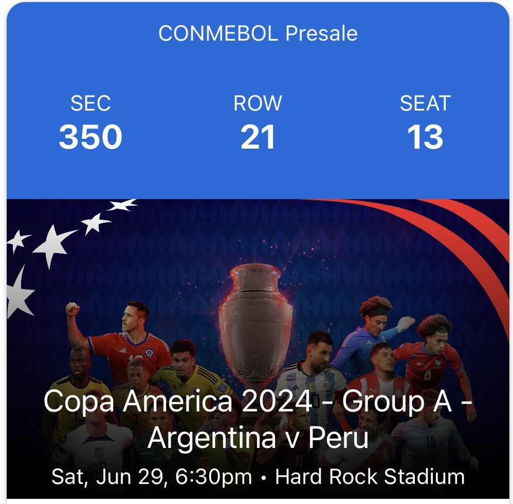 Tickets Copa América - Argentina vs. Perú