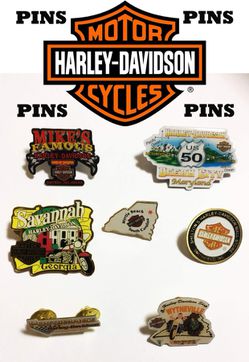 HARLEY-DAVIDSON pins $8 each or $40 for all