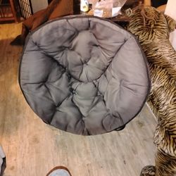 Round Grey Disk Chair AsKing $40, New Barely Used