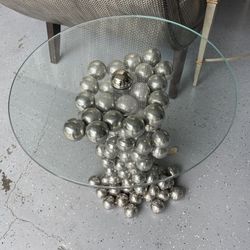 Raquel Sphere Silver Side Table