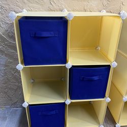 6 Cube Storage with Cloth Bins - See My Items