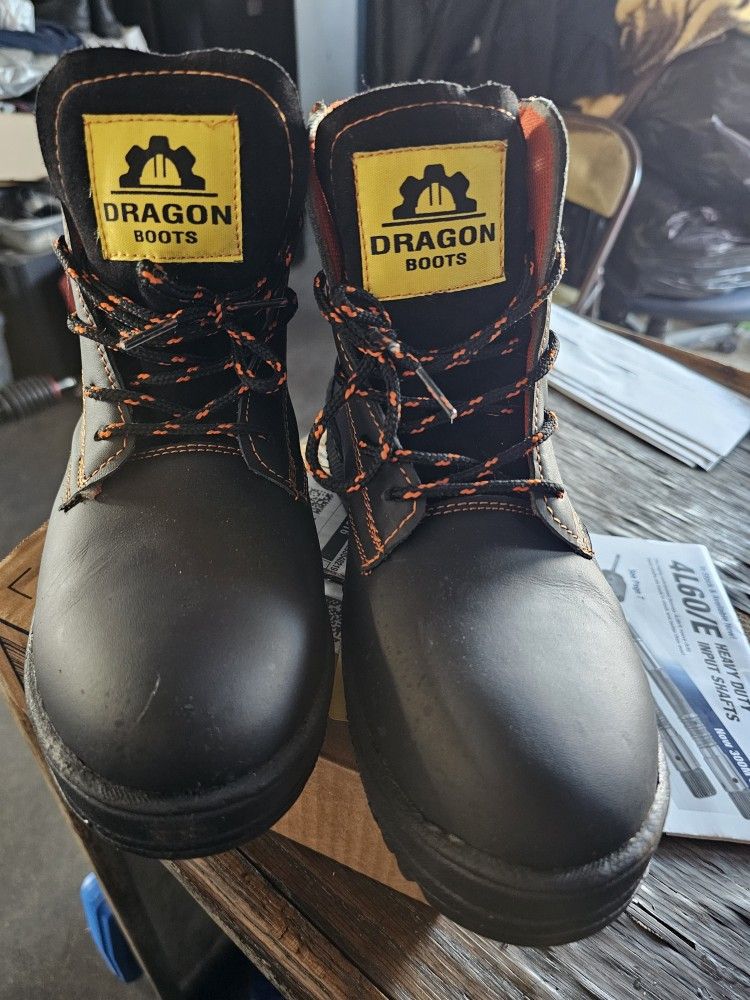 Leather Steel Toe Working Boots 9 Man