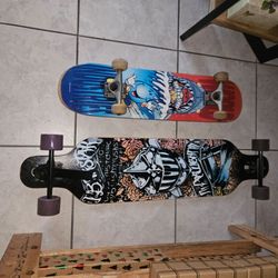 2 GRAPHIC SKATEBOARDS LARGE 40IN SMALLER 30IN