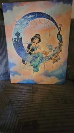 Princess Jasmine Dreams Signed John Coulter 16”x20” Canvas #15/95 Rare