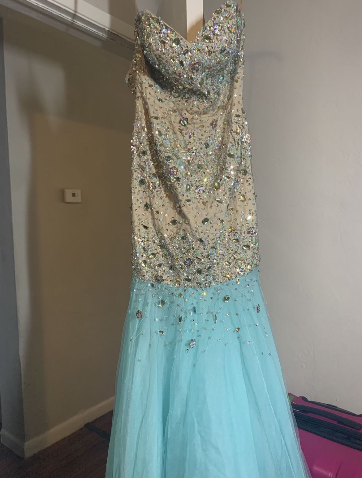 Mermaid Little Blue Prom Dress / Birthday Dress