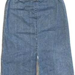 Style & Co Petite Straight Pencil Long Blue Denim Skirt Women’s Size 10P Vintage Y2K
