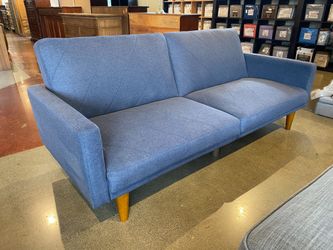 Blue & Blonde Transitional Sleeper Sofa