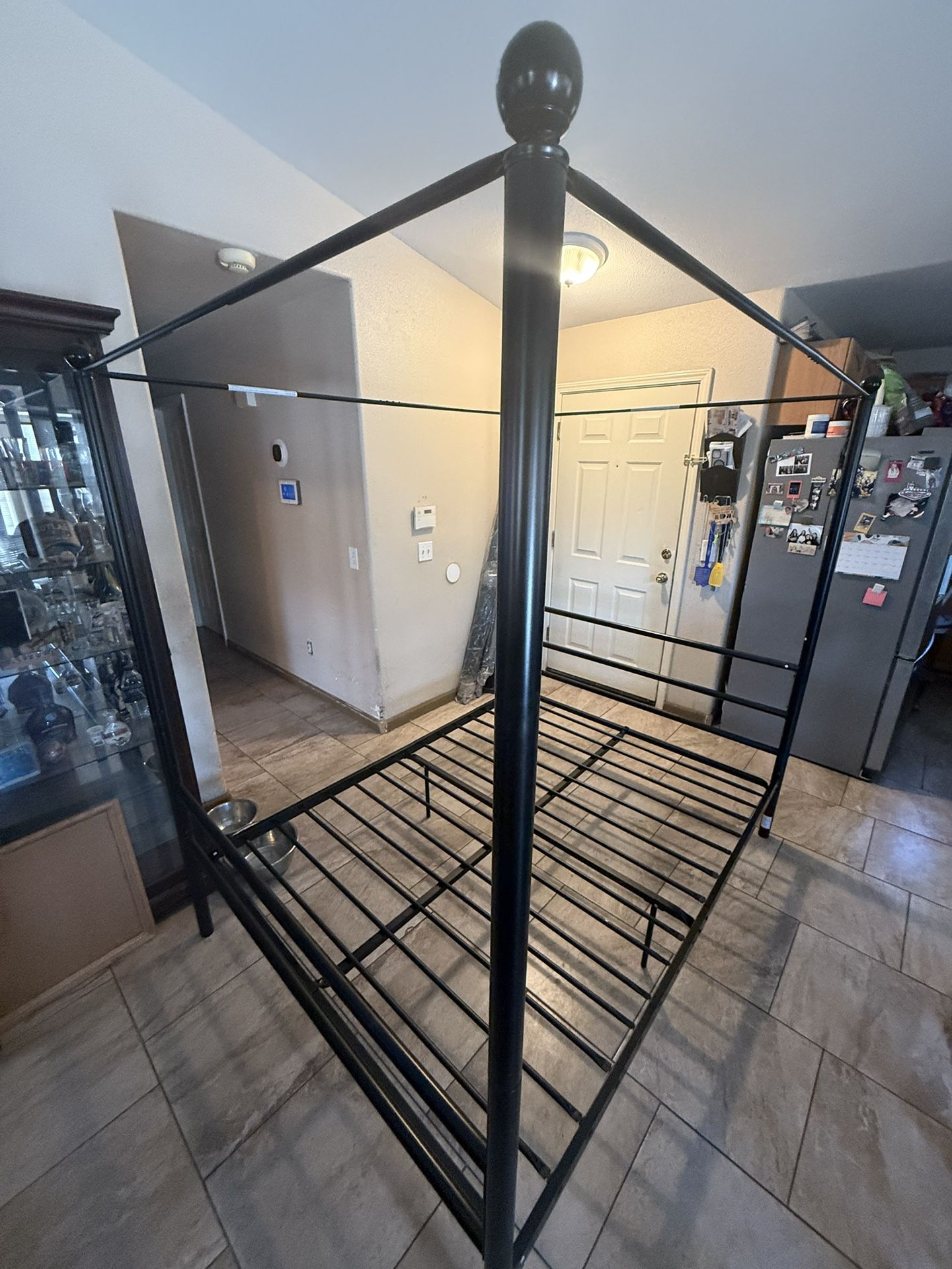 New Full Size Metal Canopy Bed Frame In Black
