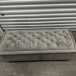Grey Glam Ottoman 