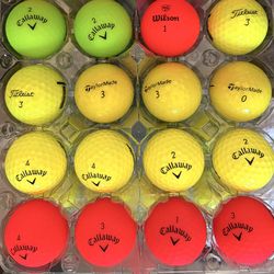 2 Dozen Like New Color Golf Balls TaylorMade, Callaway, Titleist..... as pictured ————