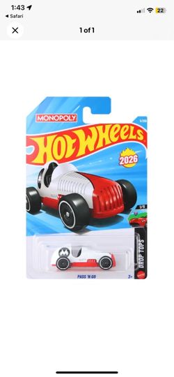 Hot Wheels Monopoly Pass 'N Go Drop Tops Diecast Car