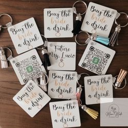 Buy The Bride A Drink Qr Code Keychains 