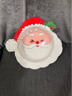 Vintage Santa Claus face plastic bowl-14 inches