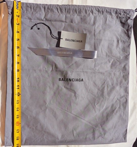 NEW Balenciaga Gray Cotton Drawstring Dust Bag - 19" x 17"