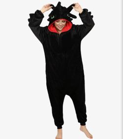 Black Dragont toothless Adult Onesie Pajama Halloween costume