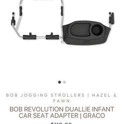 Car seat Adapter For Bob Double Jogging Stroller