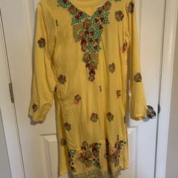 Beautiful Yellow Embroidered Dress