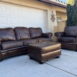 American 🇺🇸 Classic Country 3PC Leather Set with nailhead!