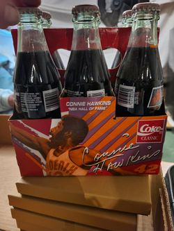 Connie Hawkins Autographed Coco Cola 6 Pack