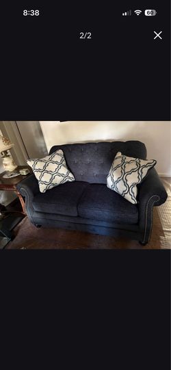 Two sofas, blue and good condition