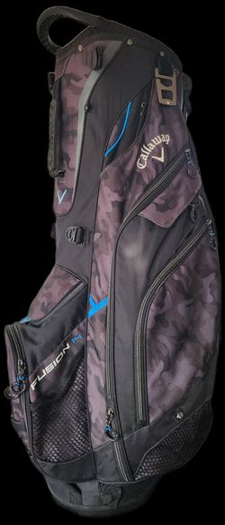Callaway Fusion 14 Hybrid Stand Golf Bag Black Camo Excellent Condition
