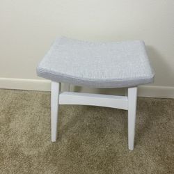 Vanity Stool, Saddle Cushion Foot Stool, Gray