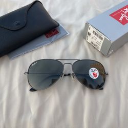 Aviator 3025 Black Polarized Lenses Sunglasses Rayban 