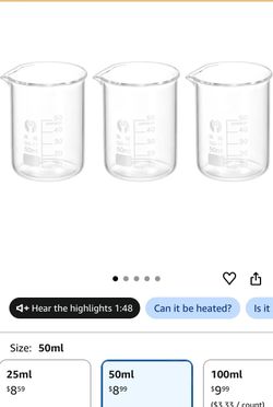 GG-17 50ml Borosilicate Glass Beakers set of 3