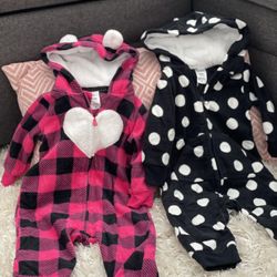 Carter’s Baby Girl Pajama’s Fleece 6M 