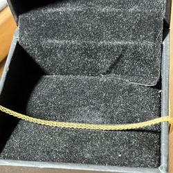 People’s 14K Yellow Gold 18 Inch 1mm  3g Wheat Chain With Spring Ring