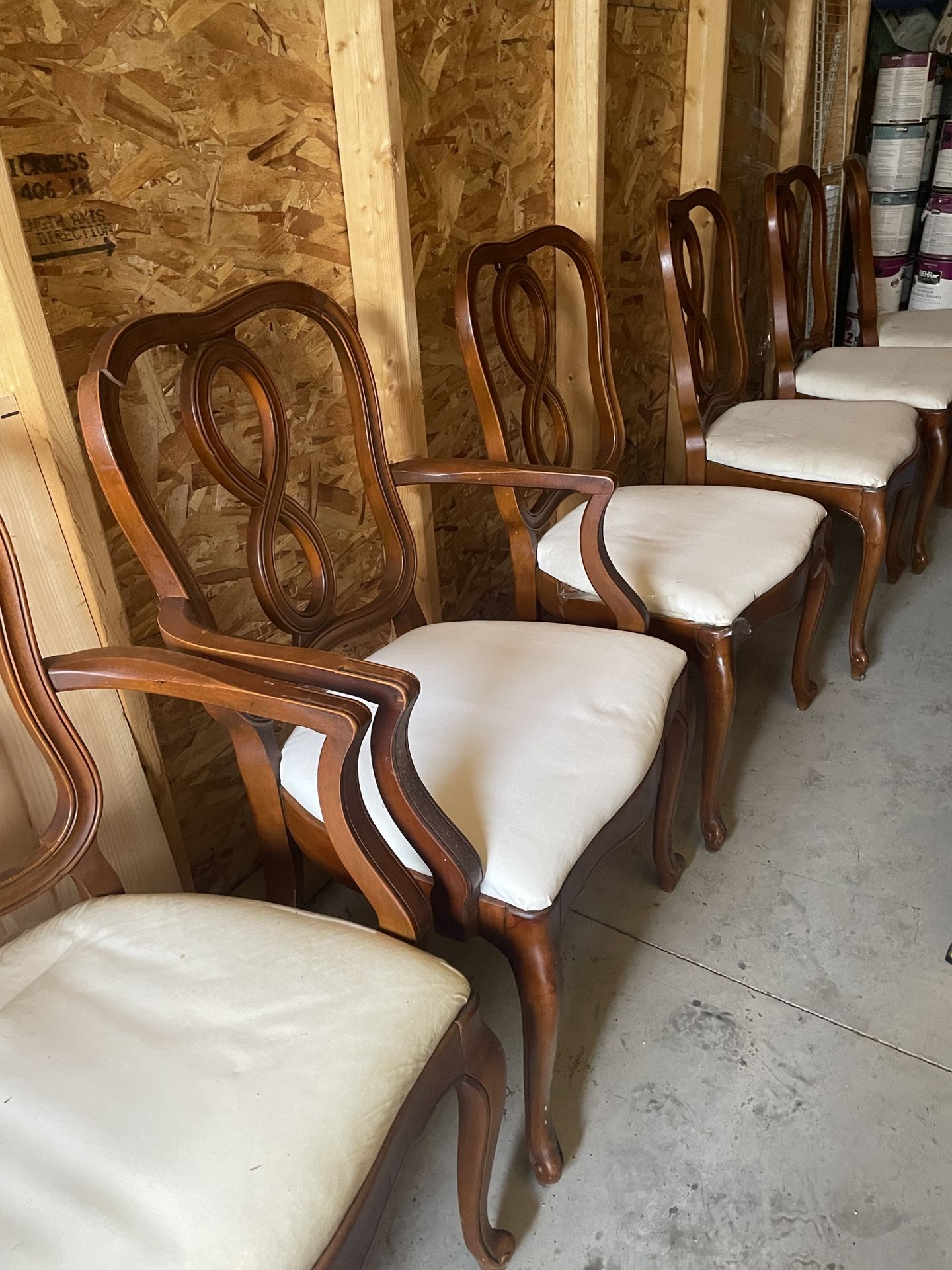 2 End Arm Chairs  and 4 regular Dining Room Chairs