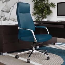 Zuri Cardone Leather Executive Chair – Dark Teal