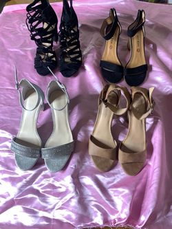 Lot of 4 Women's Heeled Sandals