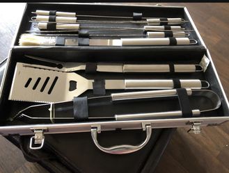 Portable Grill Accessories Set. Stainless Steel. New!