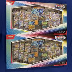 Pokemon Prismatic Evolutions Lucario ex & Tyranitar ex Premium Collection