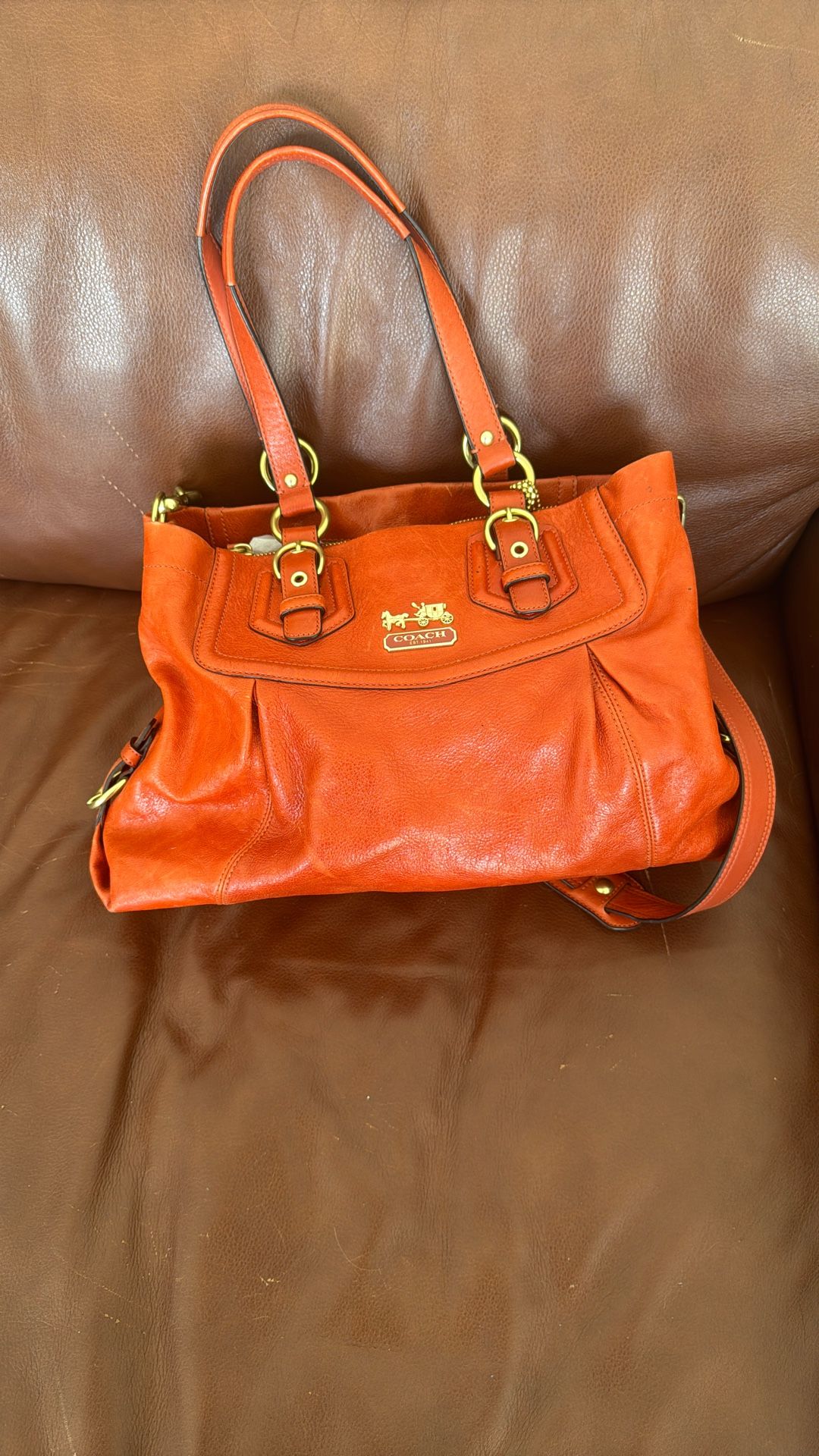 Gorgeous Orange Coach Satchel And Crossbody Almost Like New