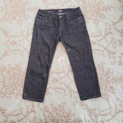 Ann Taylor Loft Modern Crop Mid Rise Dark Blue Jeans Retro Y2K Capri Pant Size 6