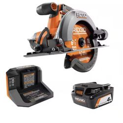 RIDGID 18V Cordless 6-1/2-in. Circular Saw Kit with 4.0 Ah Battery and Charger #RID-794