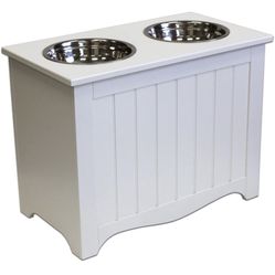 Raised Dog Or Pet Bowl And Storage Box
