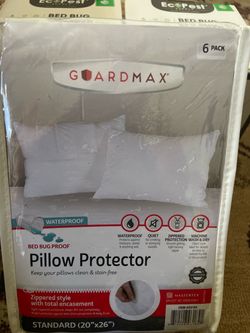 Guardmax Waterproof Pillow Protectors 6-Pack Standard